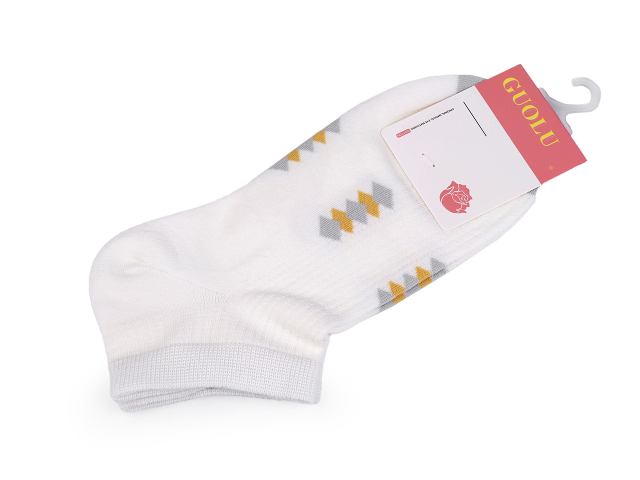 Dámské / dívčí bavlněné ponožky kotníkové, barva 1 bílá