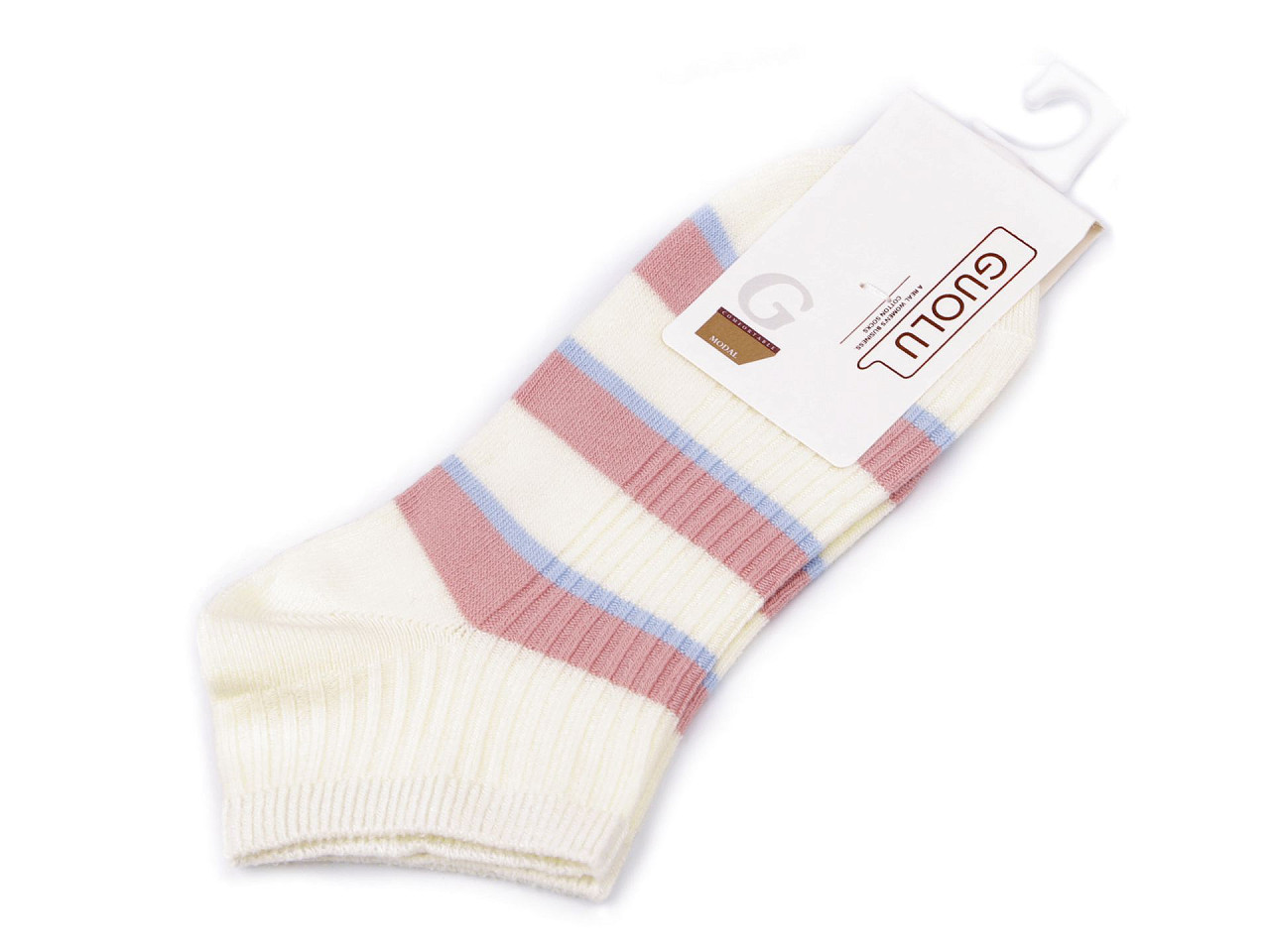 Dámské / dívčí bavlněné ponožky kotníkové, barva 7 krémová světlá pudrová