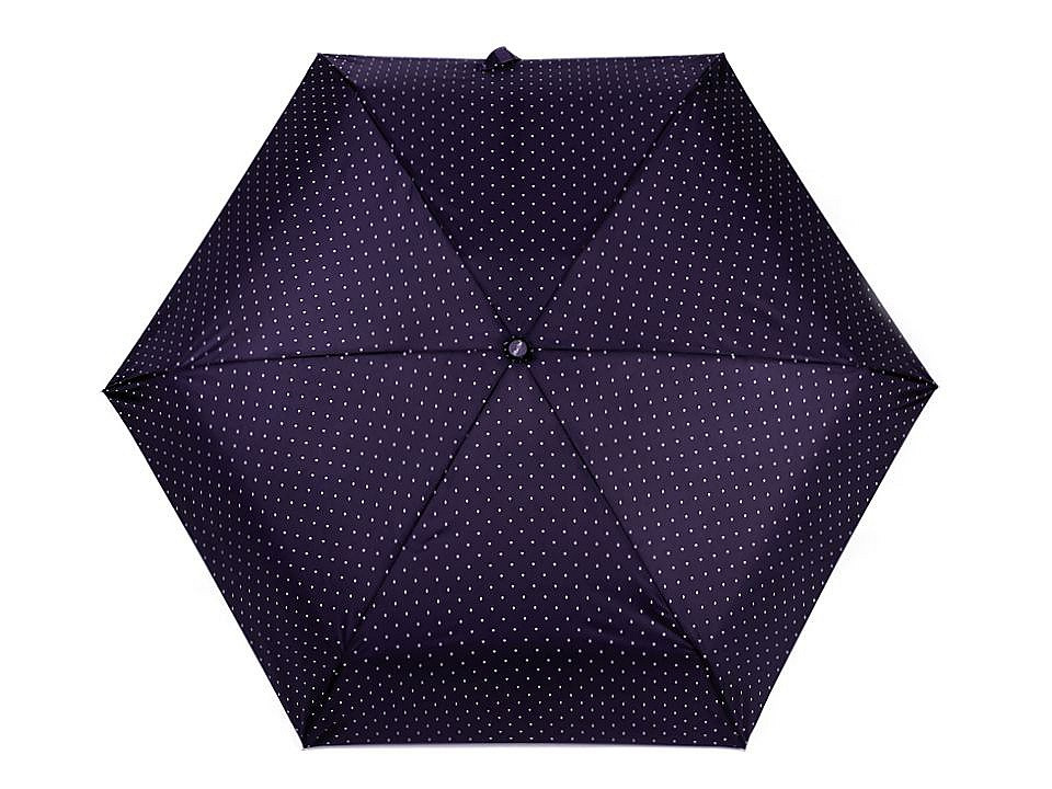 Skládací mini deštník s puntíky, barva 4 modrá tmavá
