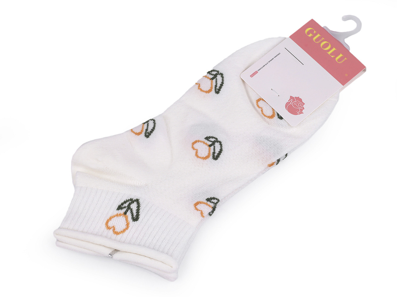 Dámské / dívčí bavlněné ponožky kotníkové, barva 6 bílá