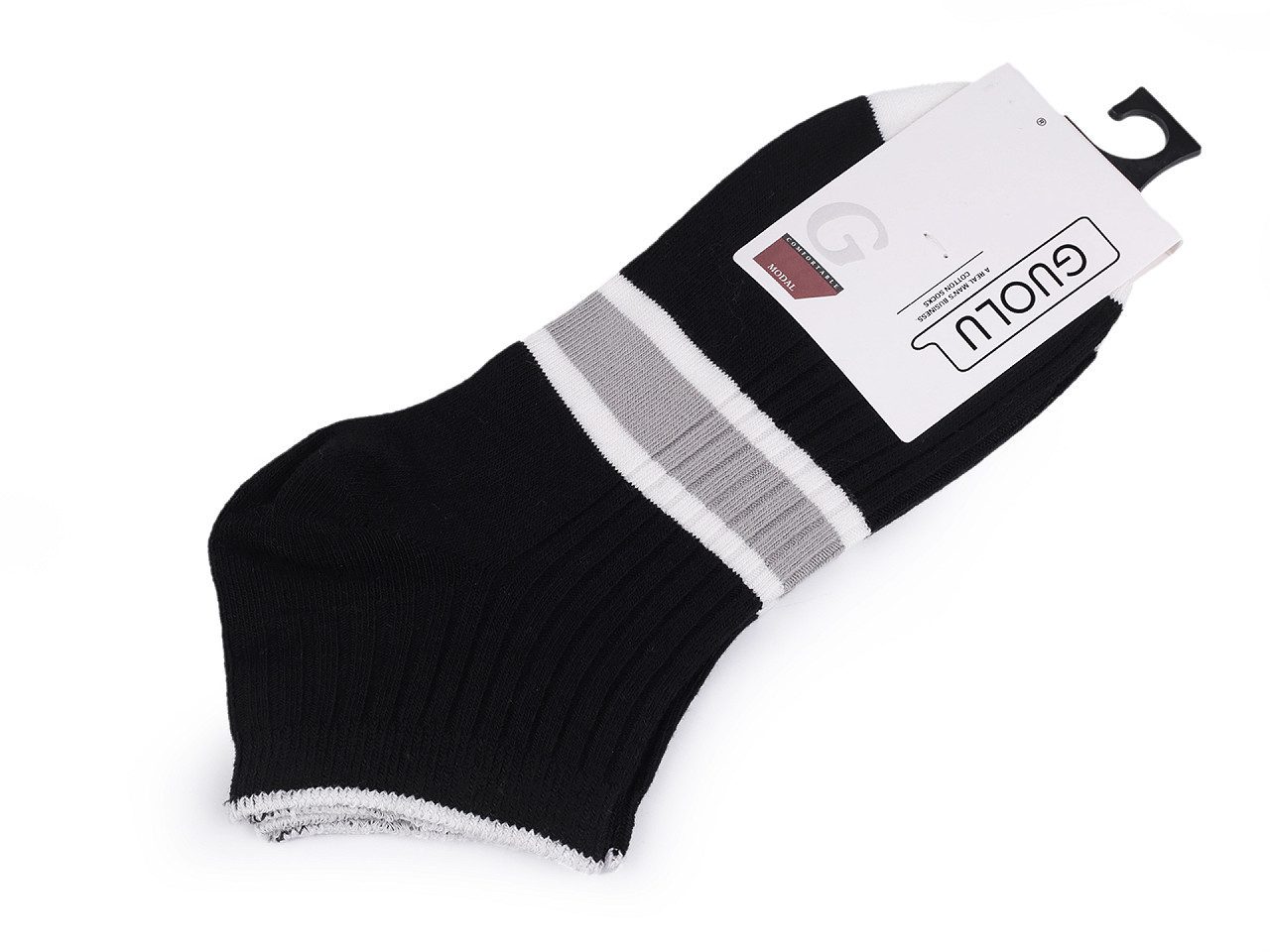 Pánské / chlapecké bavlněné ponožky kotníkové, barva 4 černá