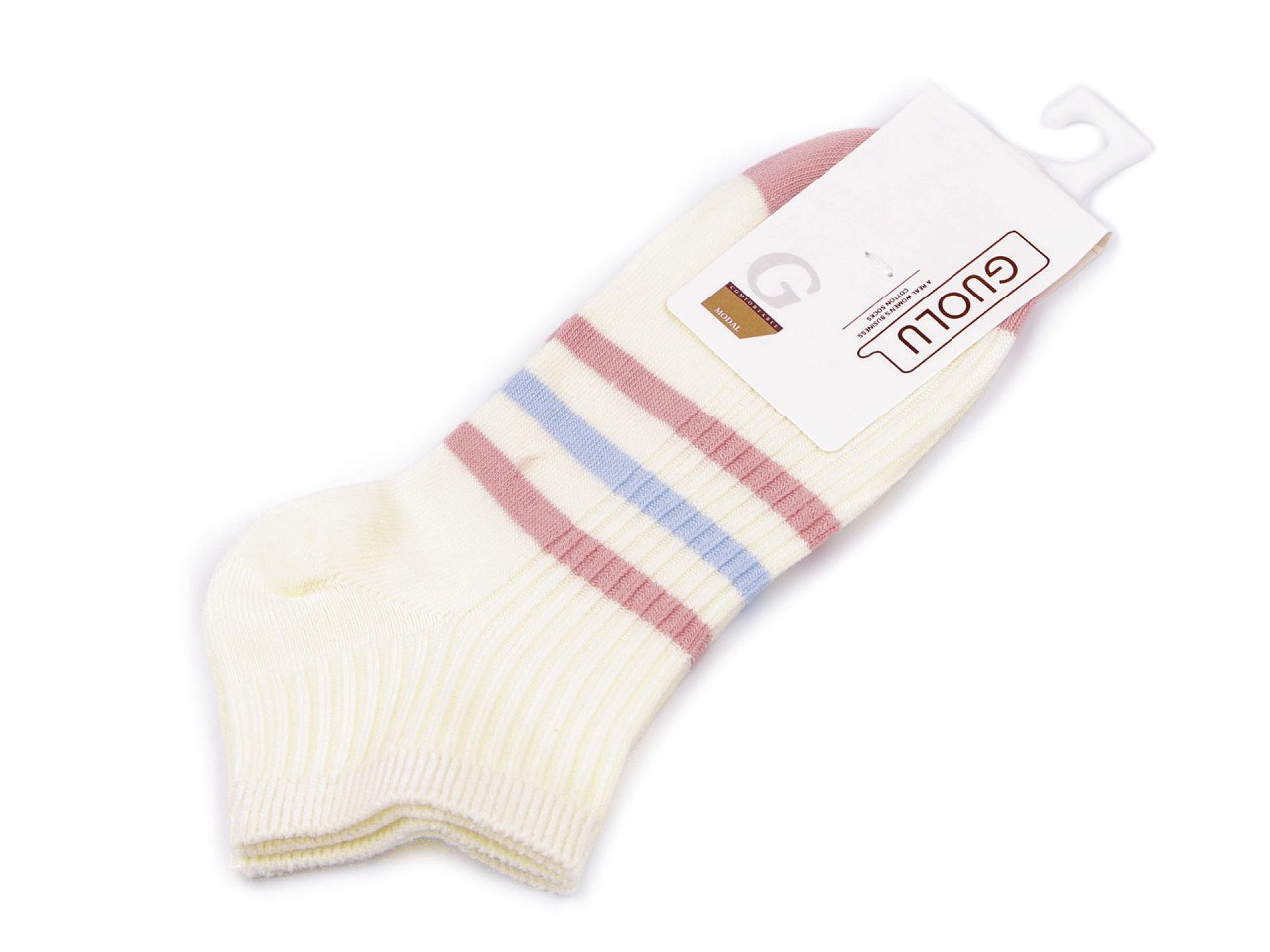 Dámské / dívčí bavlněné ponožky kotníkové, barva 9 krémová světlá pudrová