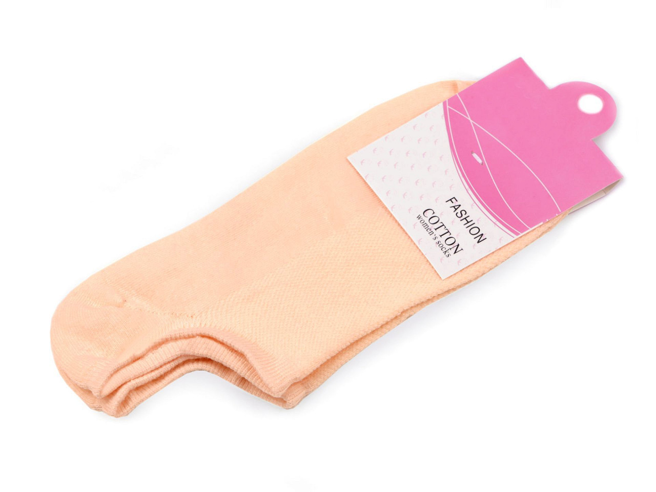 Dámské / dívčí bavlněné ponožky do tenisek, barva 3 lososová světlá