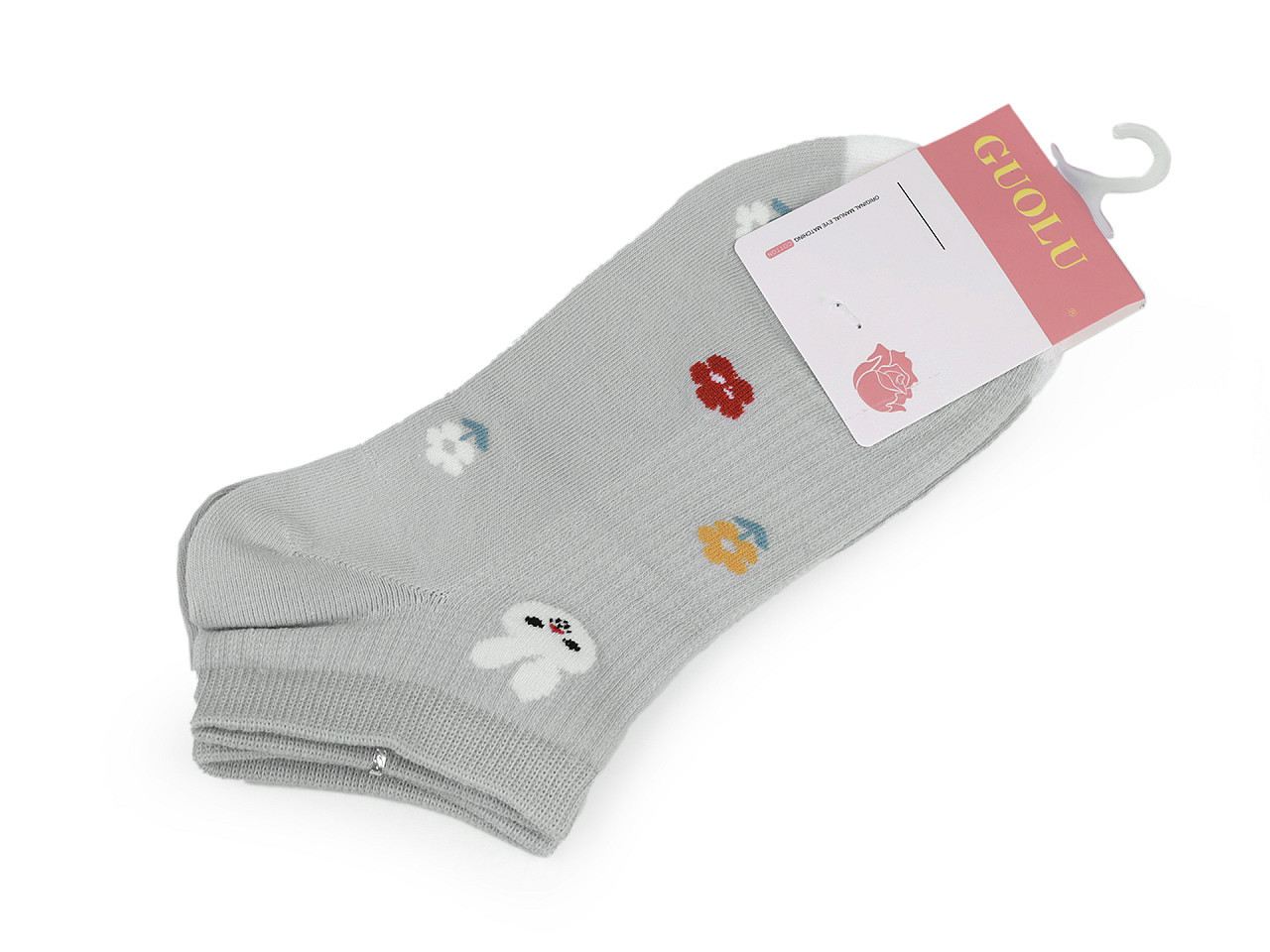 Dámské / dívčí bavlněné ponožky kotníkové, barva 4 šedá světlá