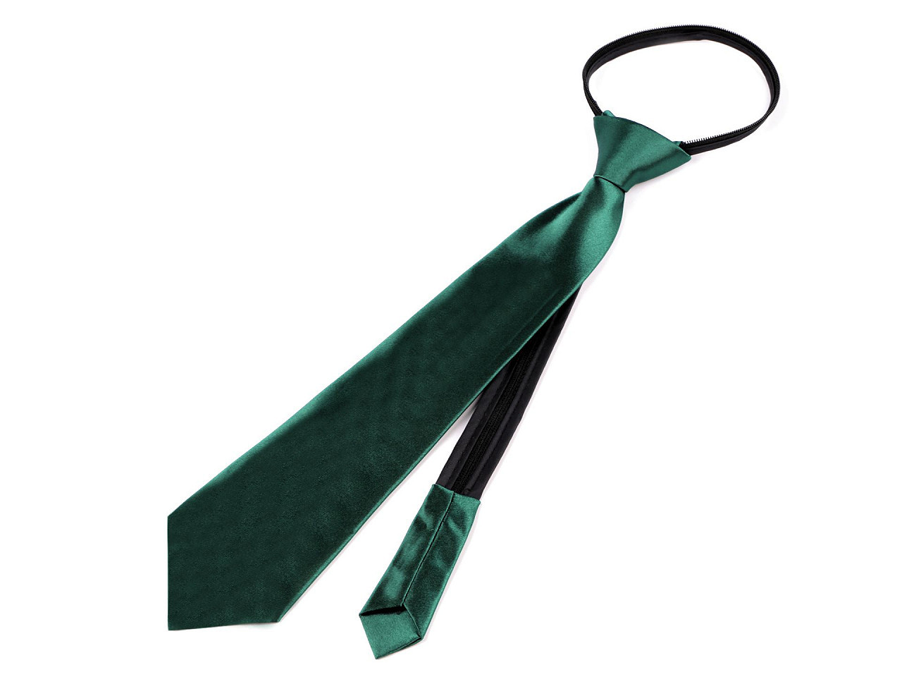 Saténová párty kravata jednobarevná, barva 12 (31 cm) zelená jedle