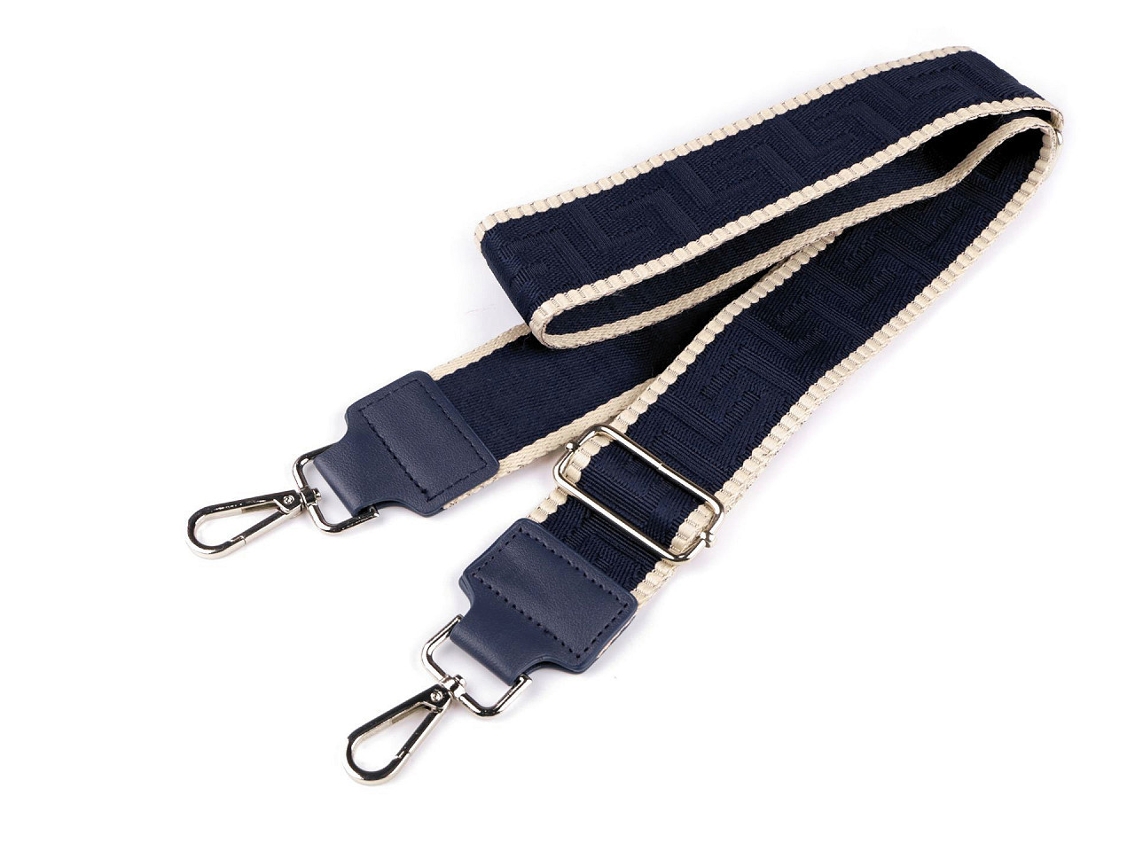 Textilní ucho / popruh na tašku s karabinami šíře 5 cm, barva 5 modrá tmavá