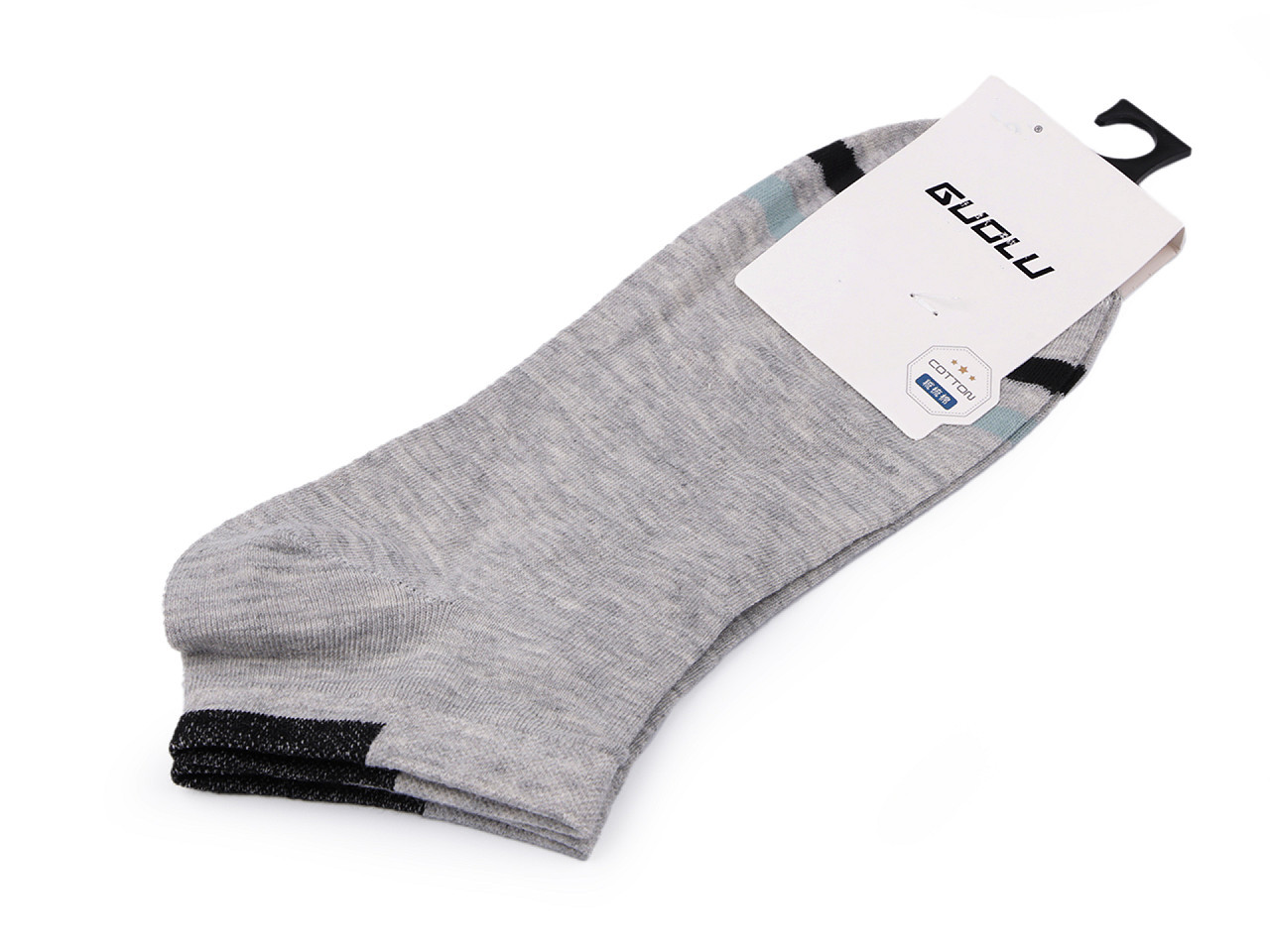 Pánské / chlapecké bavlněné ponožky kotníkové, barva 2 šedá světlá
