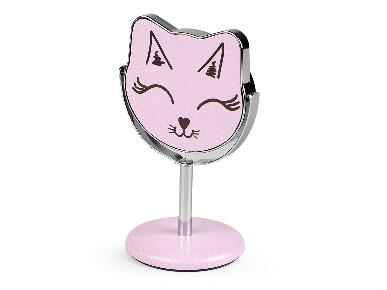 Kosmetické zrcátko stolní kočka, barva 3 pudrová