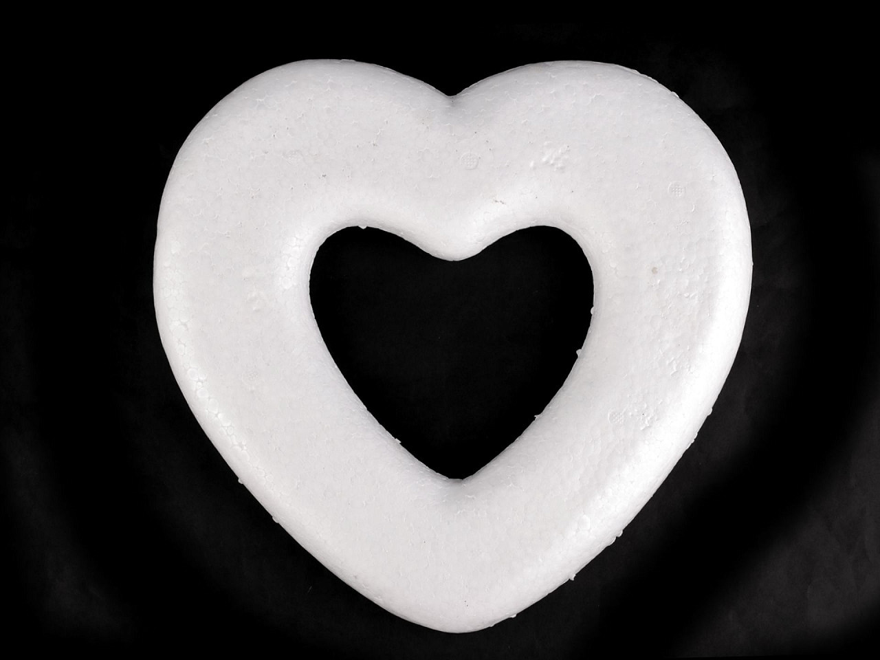 Srdce 27,5x26,5 cm polystyren, barva bílá