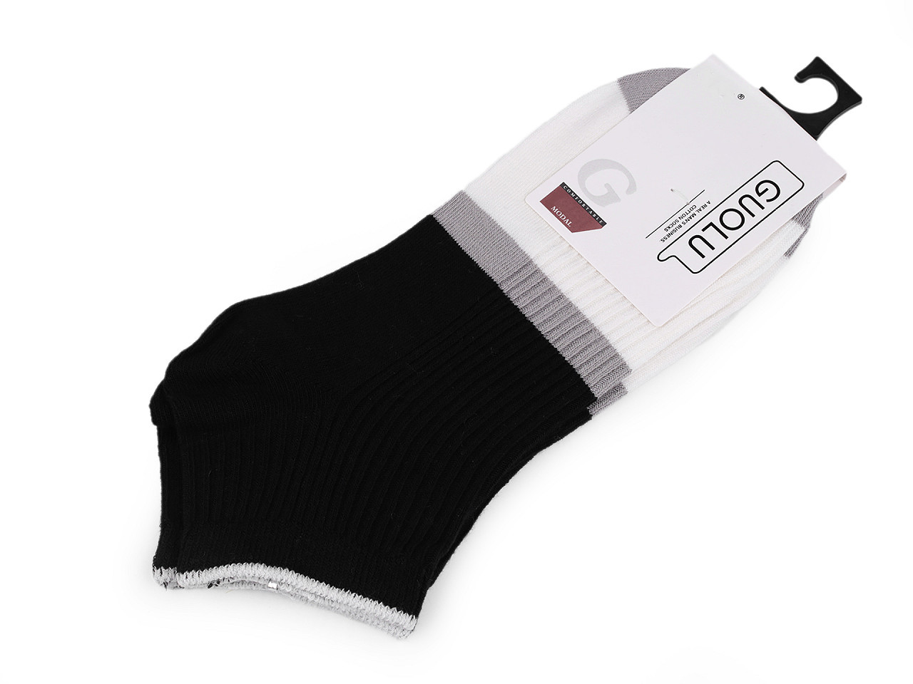 Pánské / chlapecké bavlněné ponožky kotníkové, barva 2 černá
