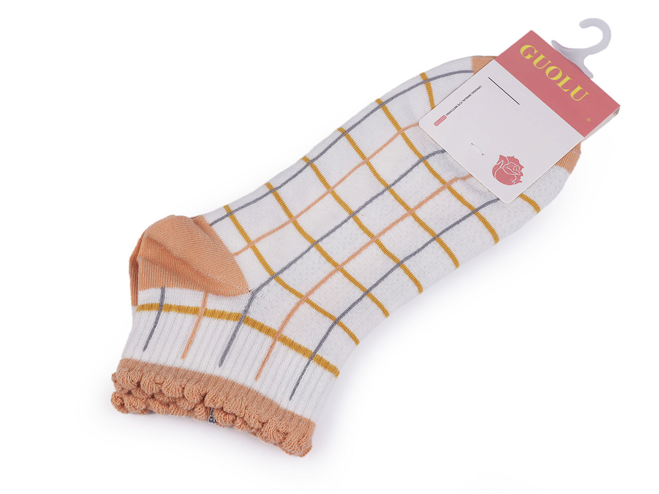 Dámské / dívčí bavlněné ponožky kotníkové, barva 10 bílá