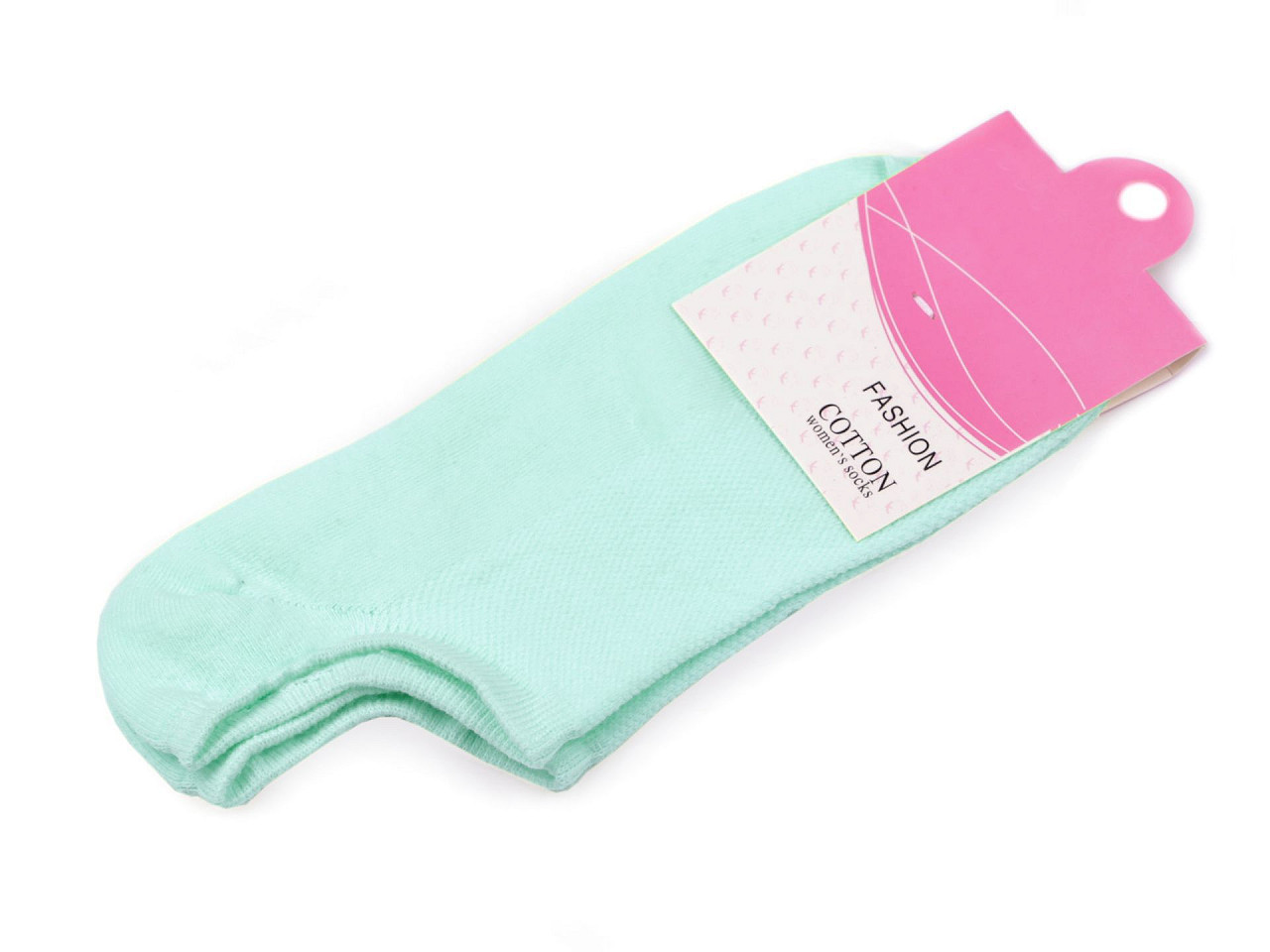 Dámské / dívčí bavlněné ponožky do tenisek, barva 7 mint