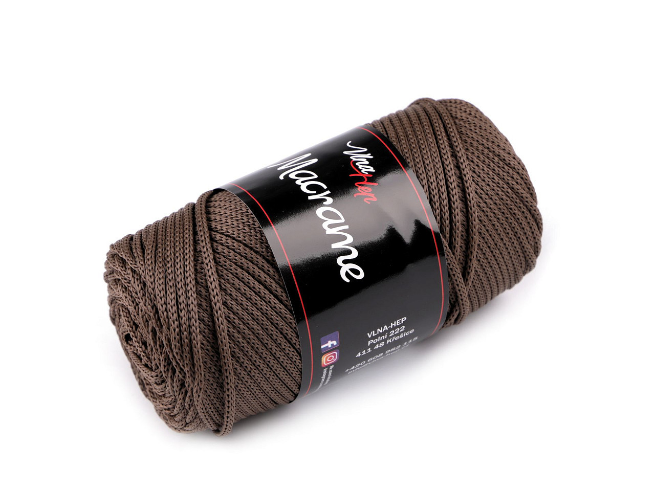 Pletací příze Macrame 100 g, barva 6 (4228) hnědá