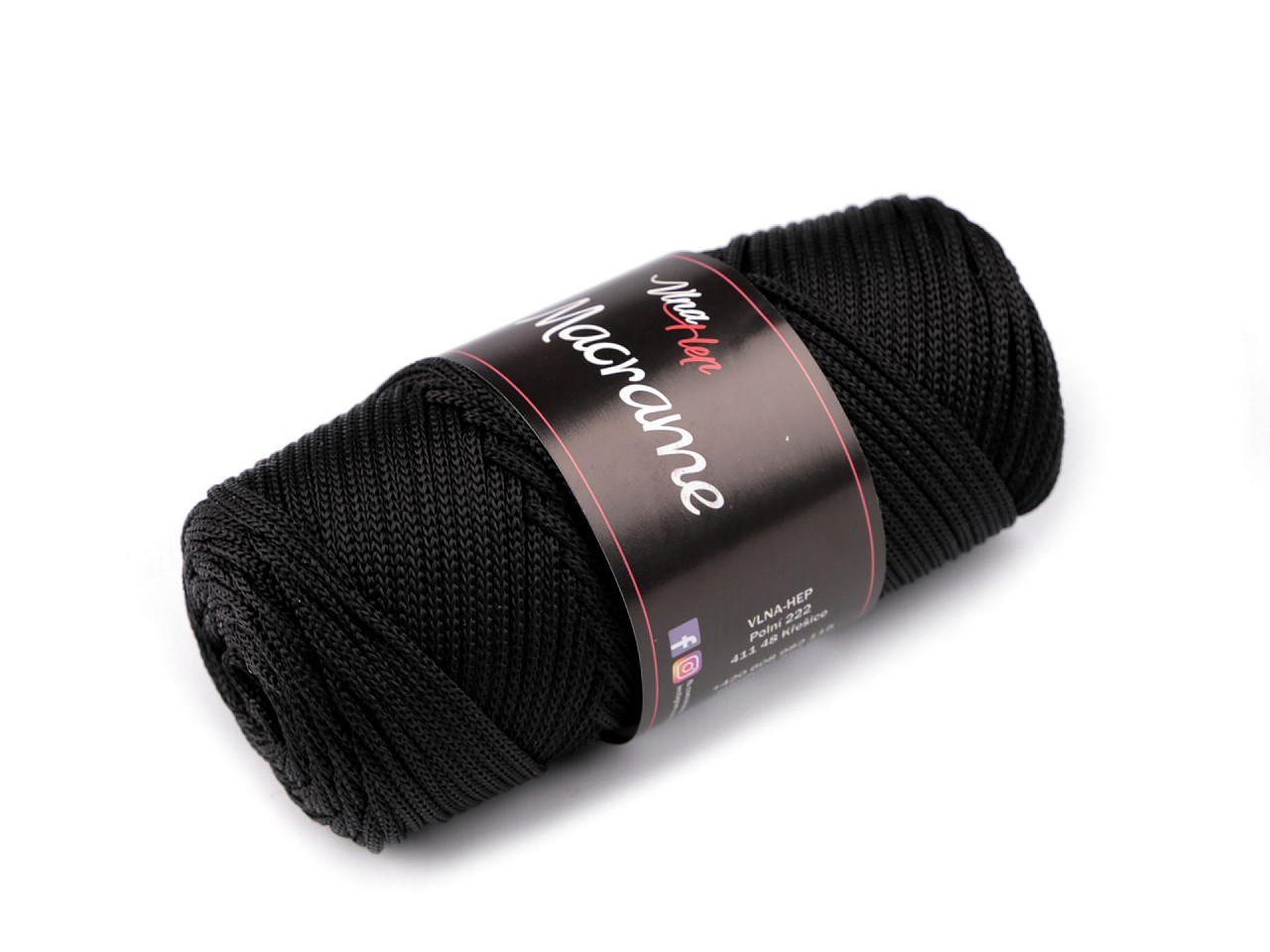 Pletací příze Macrame 100 g, barva 9 (270-1) černá