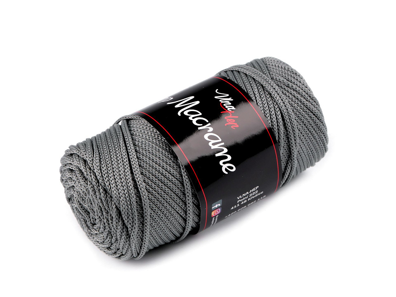 Pletací příze Macrame 100 g, barva 8 (4235) šedá střední