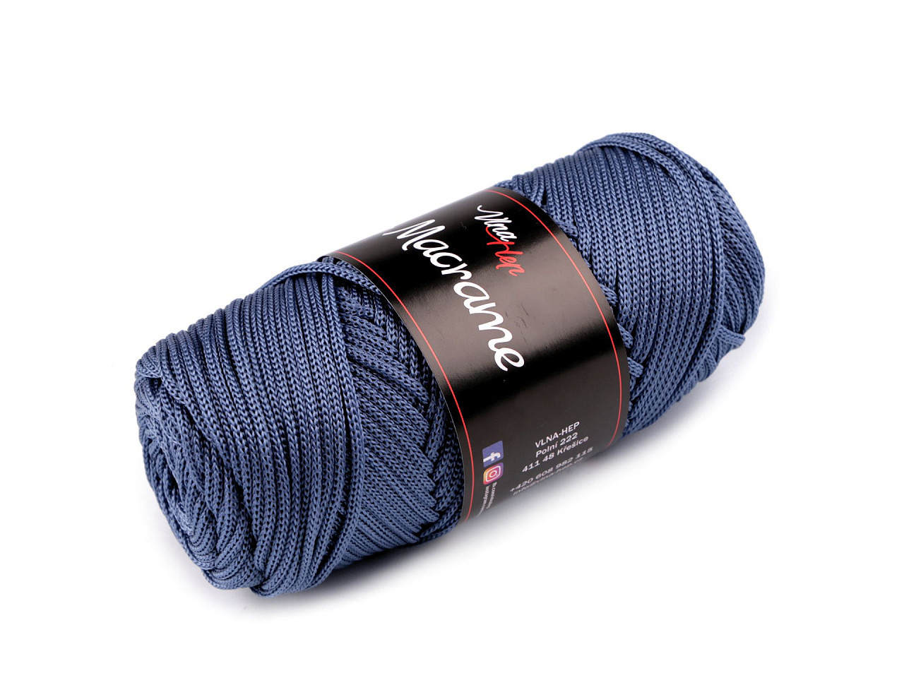 Pletací příze Macrame 100 g, barva 4 (235-1) modrá jeans