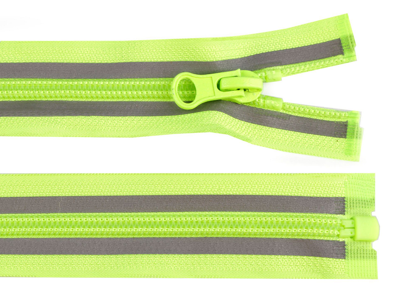 Zip spirálový No 5 reflexní délka 65 cm, barva 1 (535) zelená neon