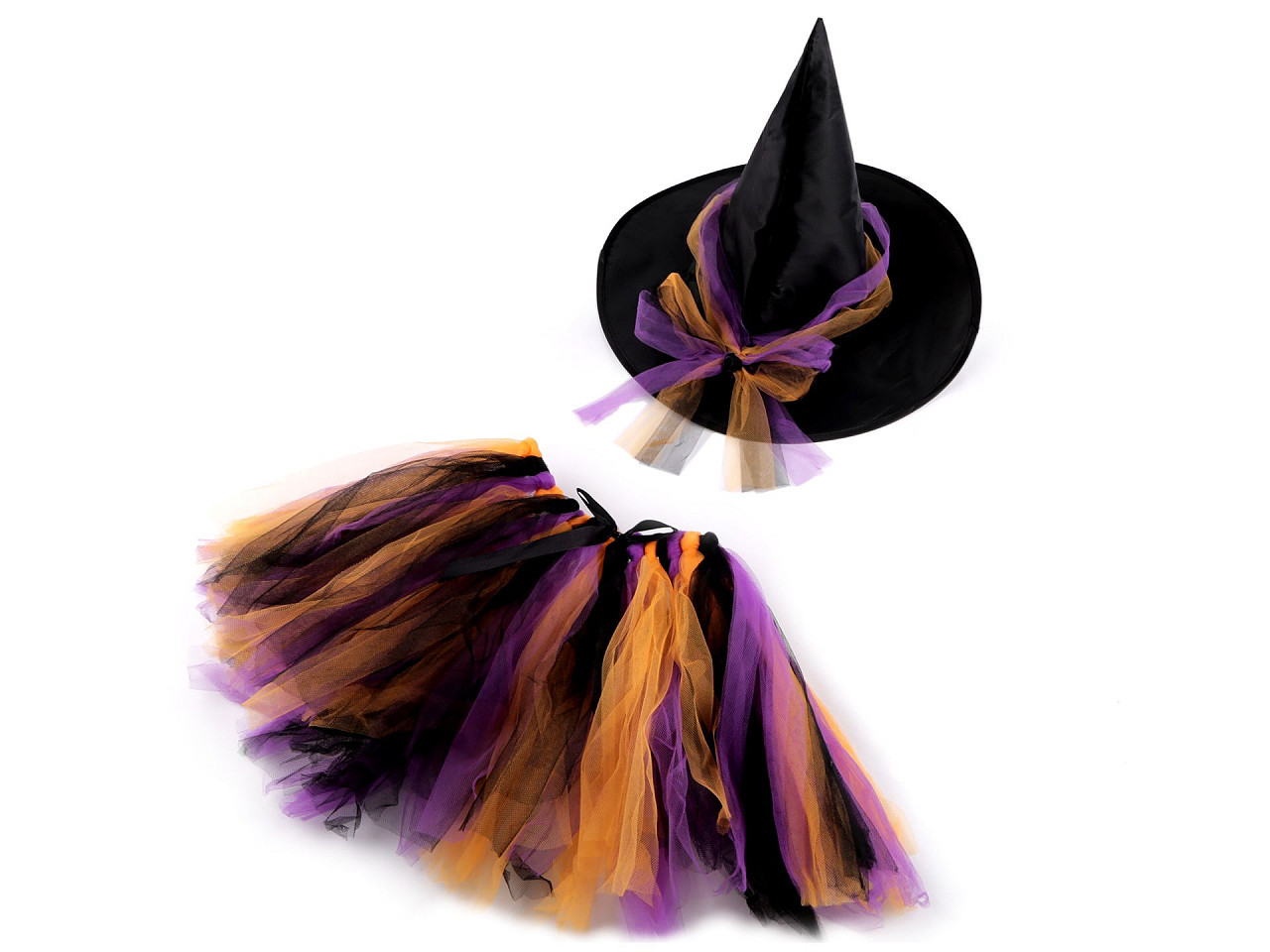 Karnevalový kostým - čarodějnice, barva 1 fialová oranžová