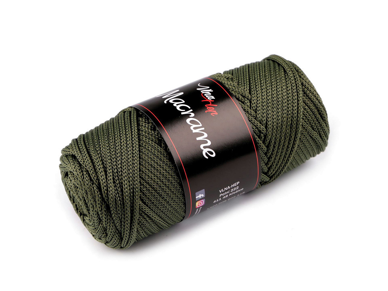 Pletací příze Macrame 100 g, barva 5 (193-1) zelená