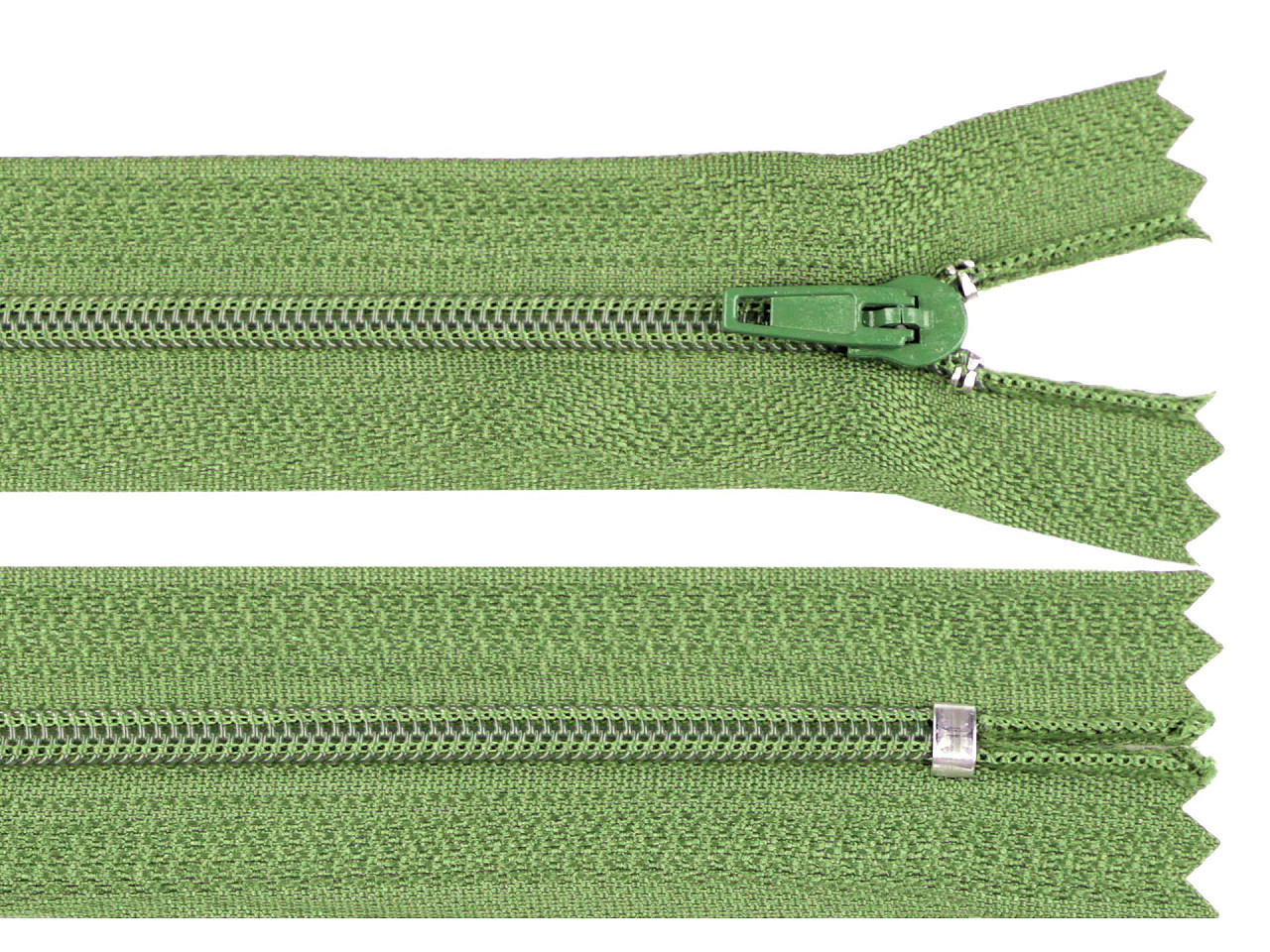 Spirálový zip šíře 3 mm délka 18 cm pinlock, barva 262 zelená khaki stř.