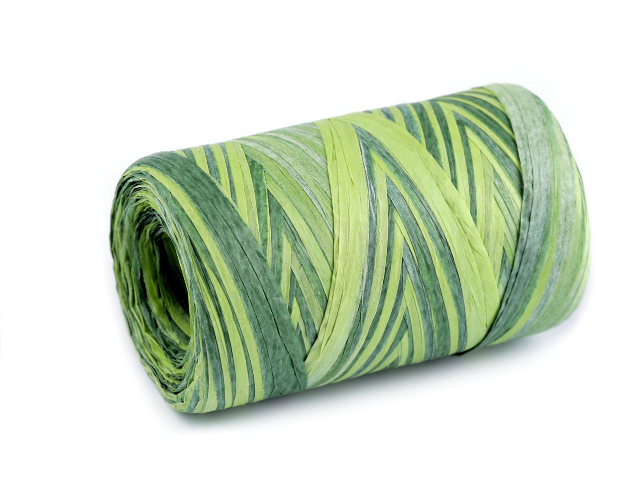 Lýko rafie k pletení tašek multicolor, šíře 5-8 mm, barva 3 zelená sv.