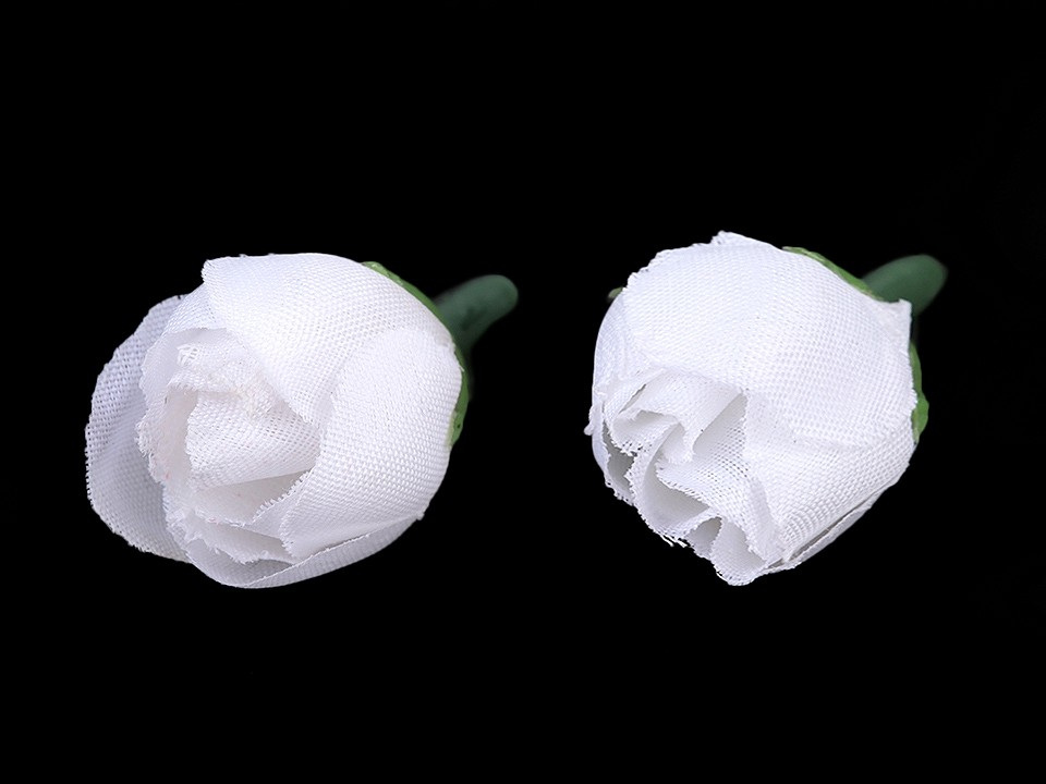Umělý květ růže Ø2 cm, barva 1 bílá