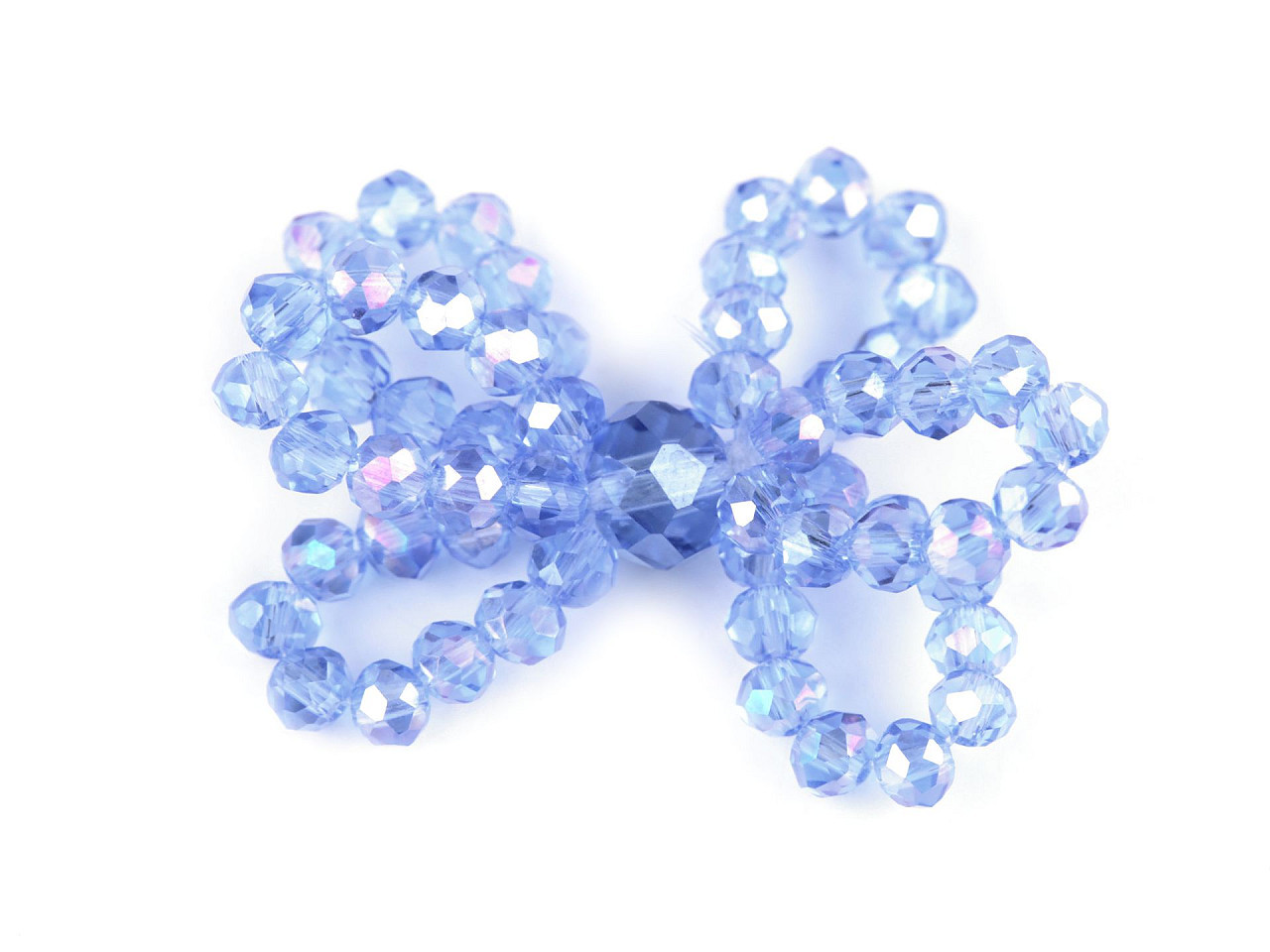 Mašlička z broušených skleněných korálků Hand made, barva 4 modrá jemná