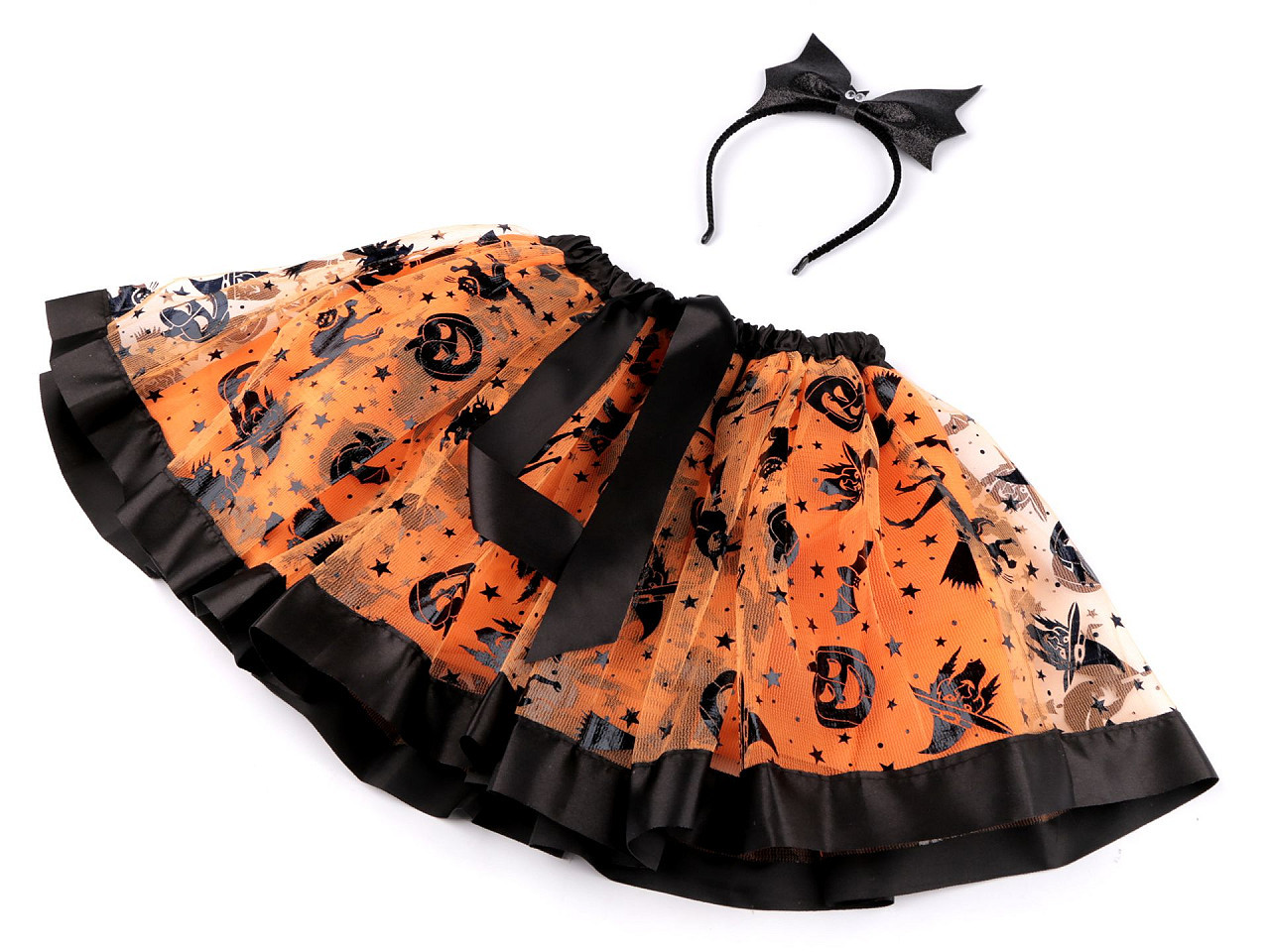 Karnevalový kostým - Halloween, čarodějnice, barva oranžová