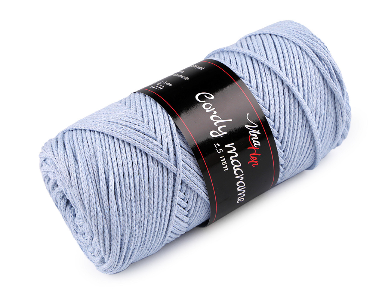 Pletací příze Cordy Macrame 250 g, barva 6 (8422) modrá ledová