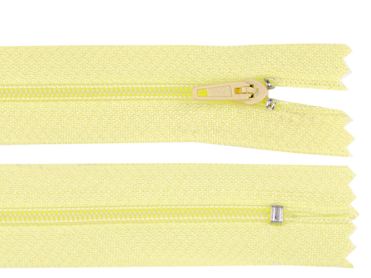 Spirálový zip šíře 3 mm délka 25 cm pinlock, barva 108 žlutá narcisová světlá