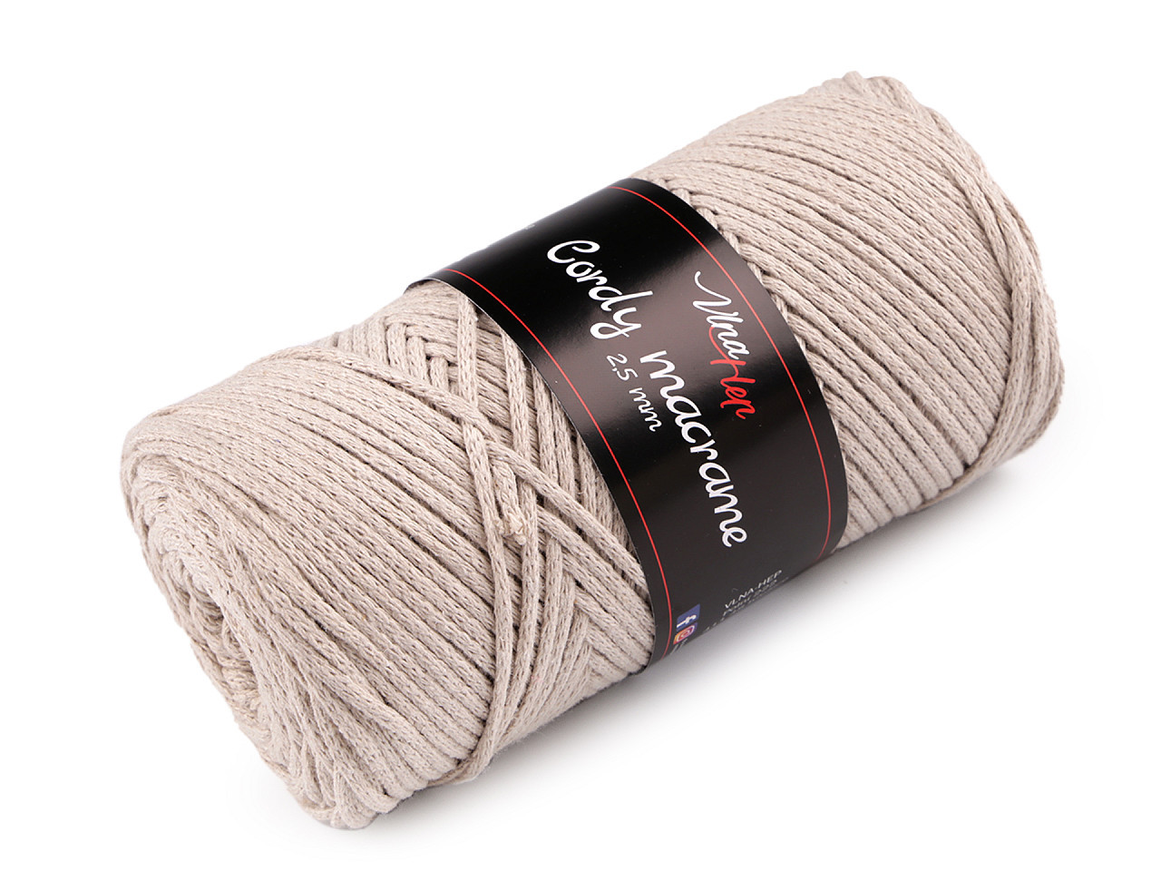 Pletací příze Cordy Macrame 250 g, barva 3 (8214) režná