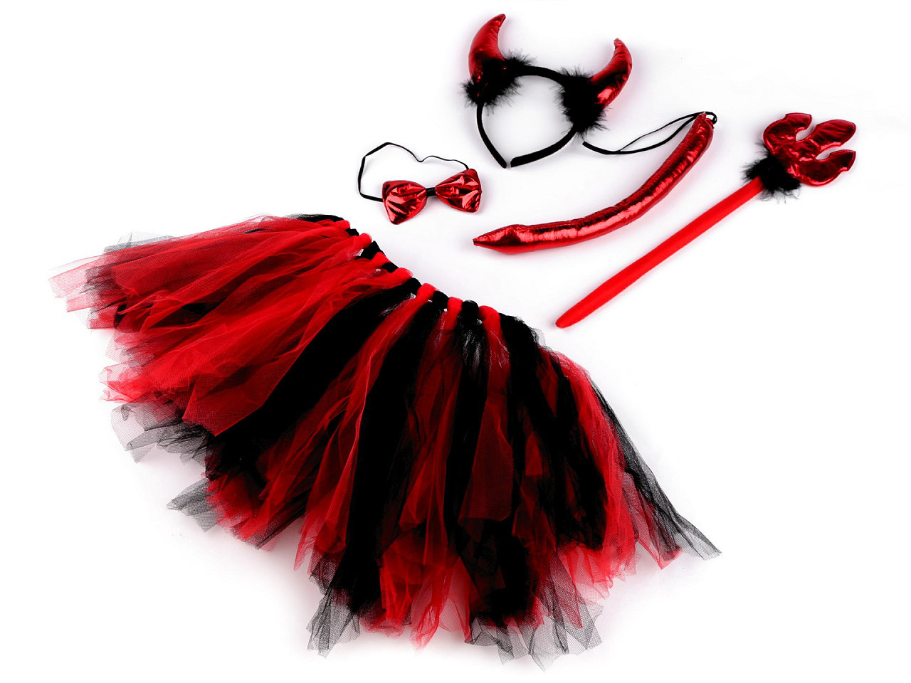 Karnevalový kostým - čertice, barva červená černá