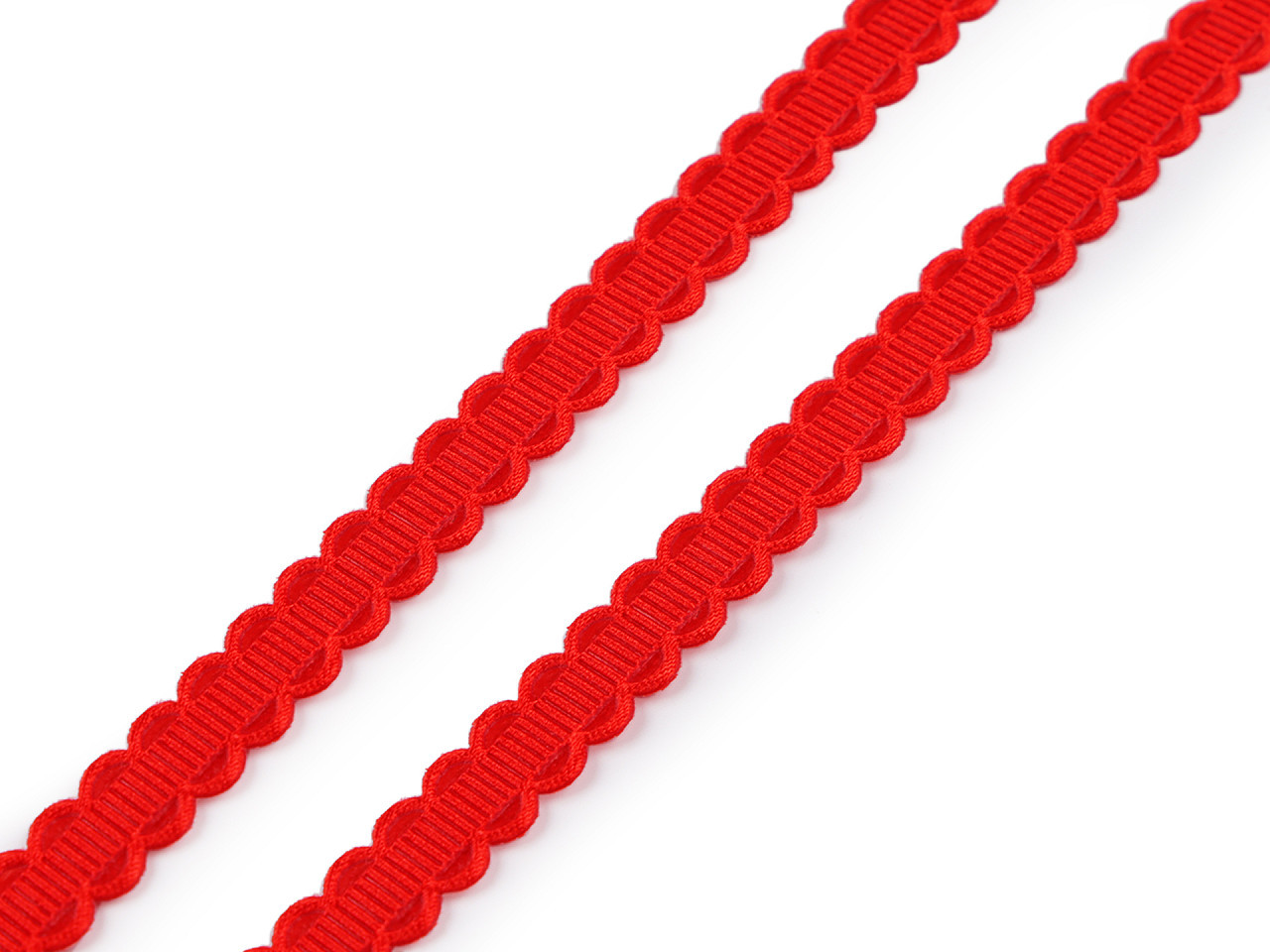 Saténový prýmek / stuha šíře 10 mm, barva 5 červená