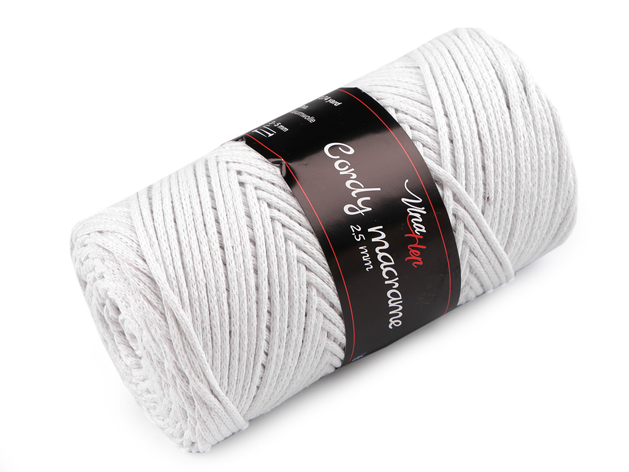 Pletací příze Cordy Macrame 250 g, barva 1 (8002) bílá přírodní