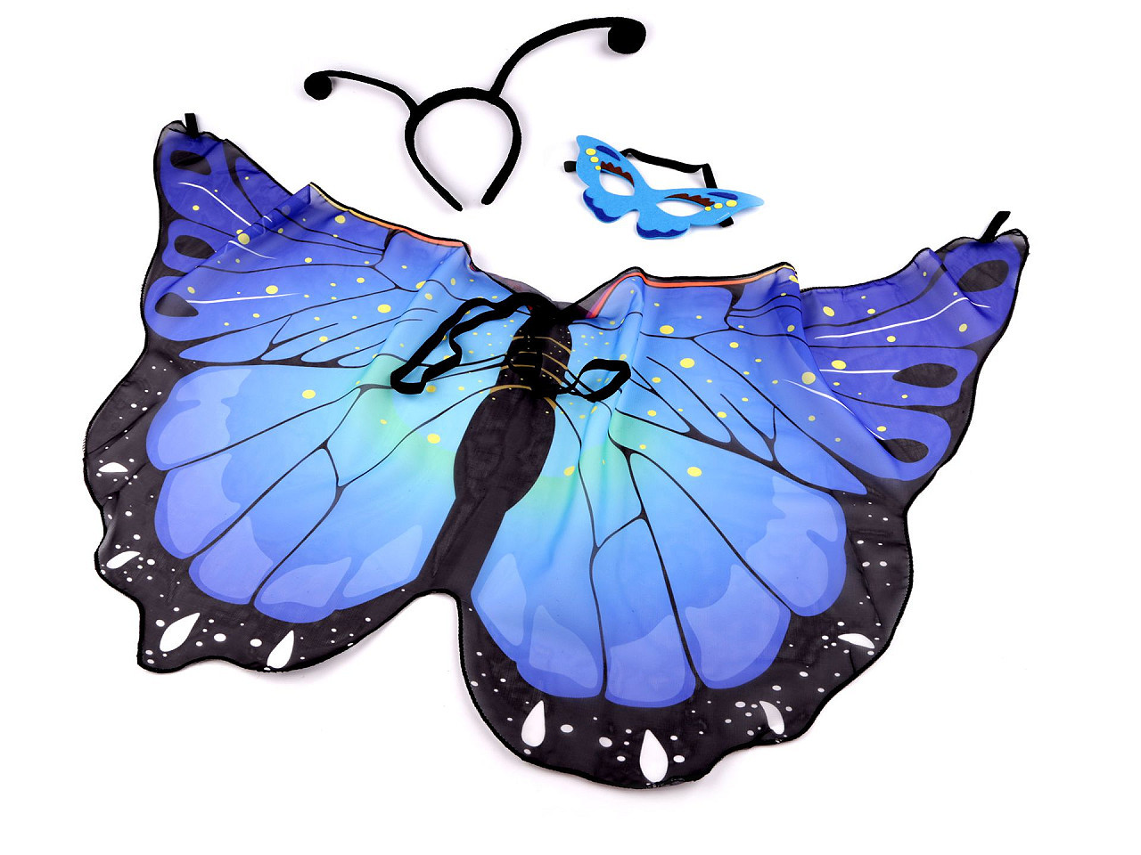 Karnevalový kostým - motýl, barva modrá