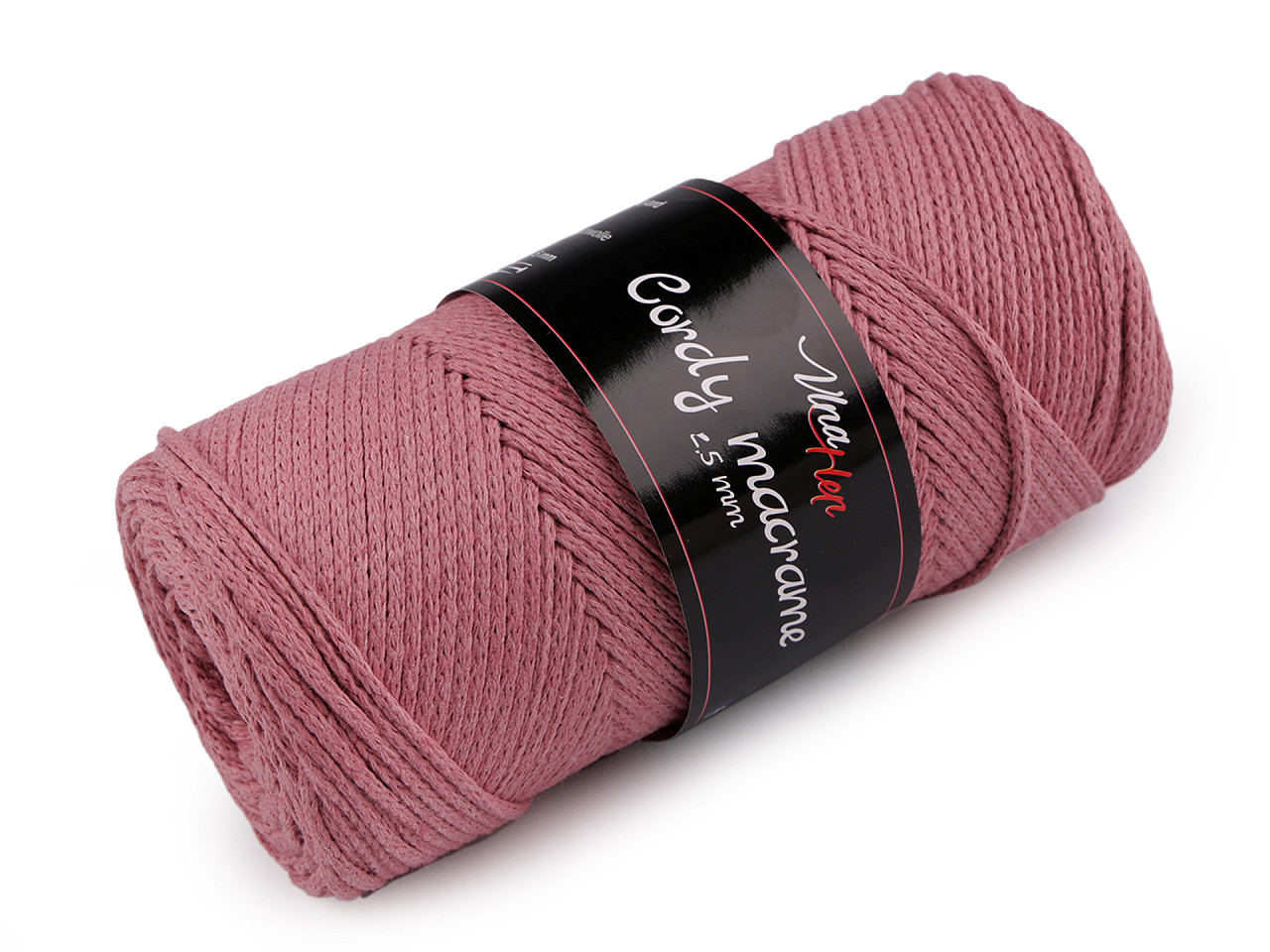 Pletací příze Cordy Macrame 250 g, barva 5 (8028) starorůžová