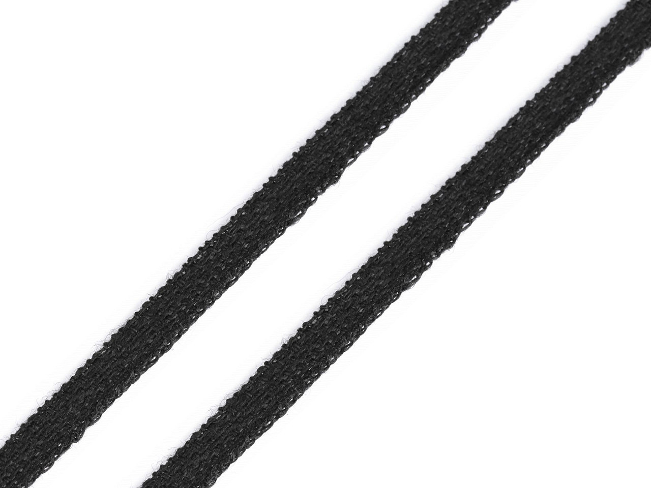 Bavlněná šňůra - pertle šíře 6 mm, barva 2 černá