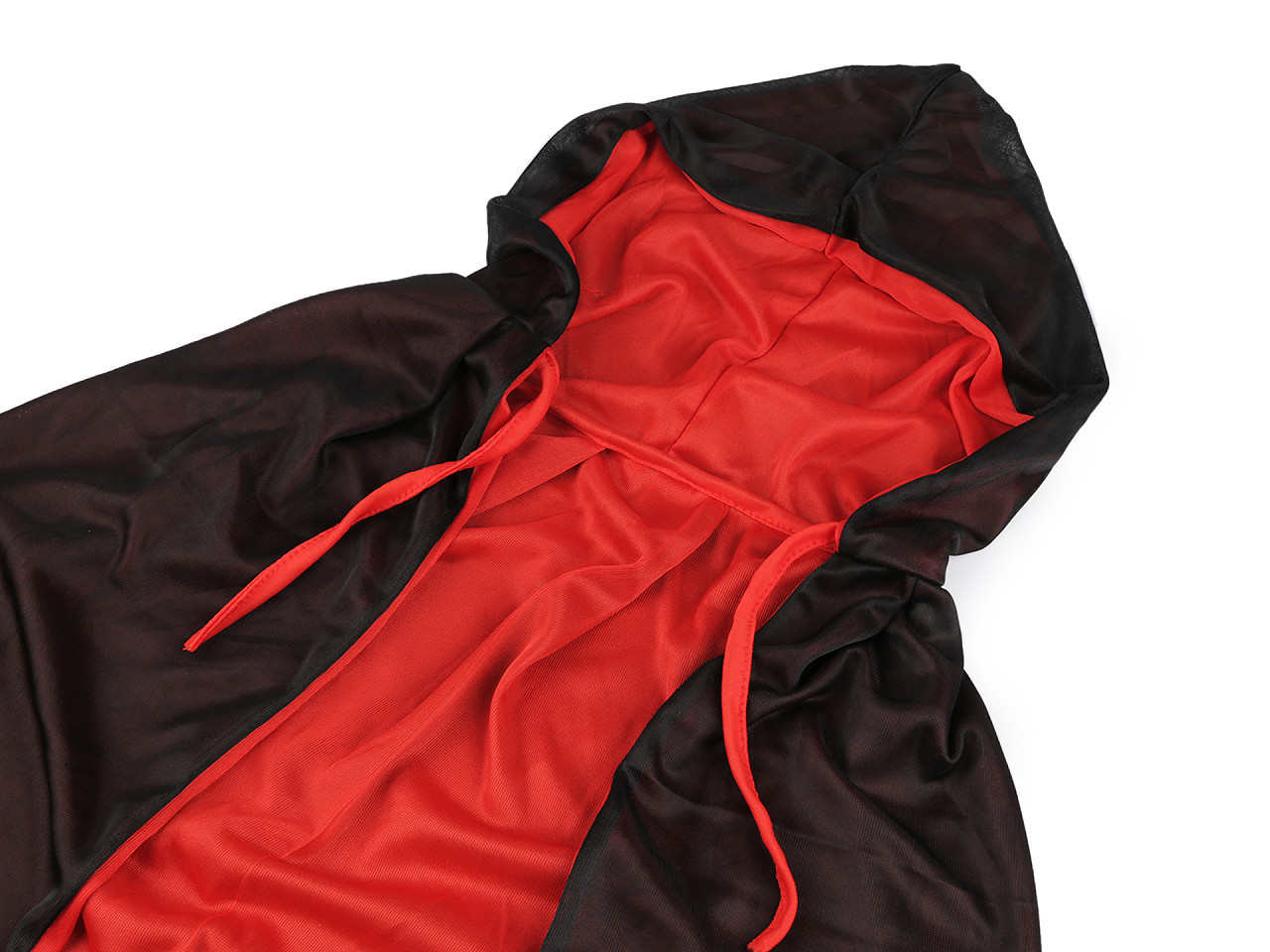 Karnevalový plášť s kapucí, barva 4 (120 cm) černá červená