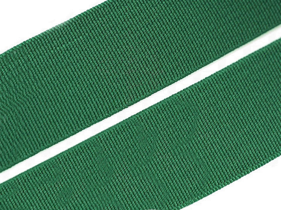 Pruženka hladká šíře 20 mm tkaná barevná, barva 4802 zelená smaragdová