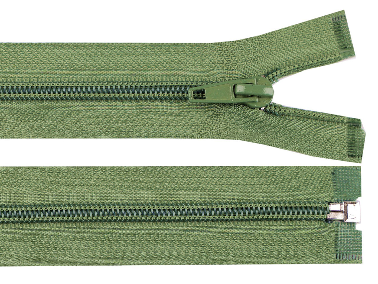 Spirálový zip šíře 5 mm délka 60 cm bundový POL, barva 265 zelená lahvová