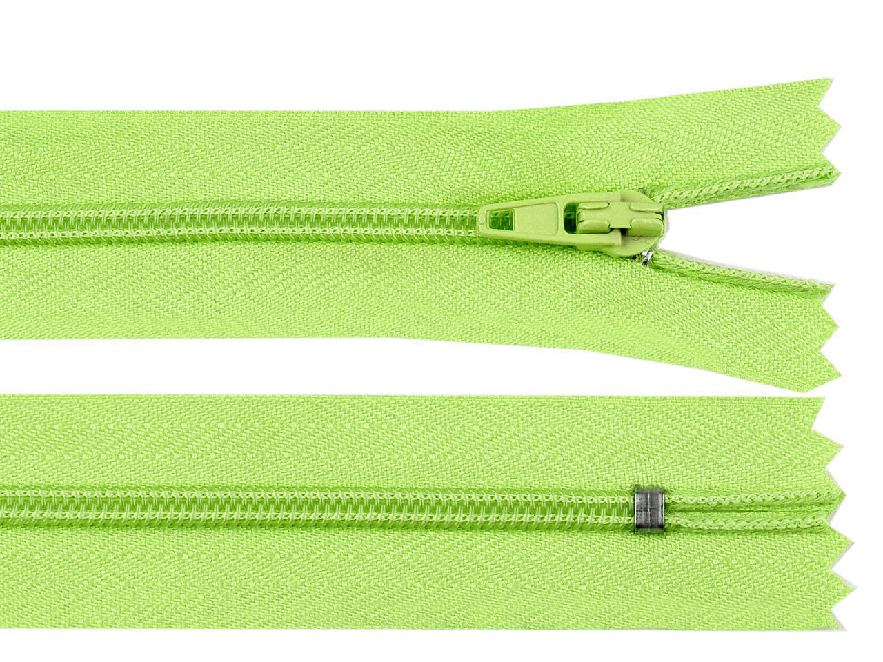 Spirálový zip šíře 3 mm délka 14 cm autolock, barva 234 zelená sv.