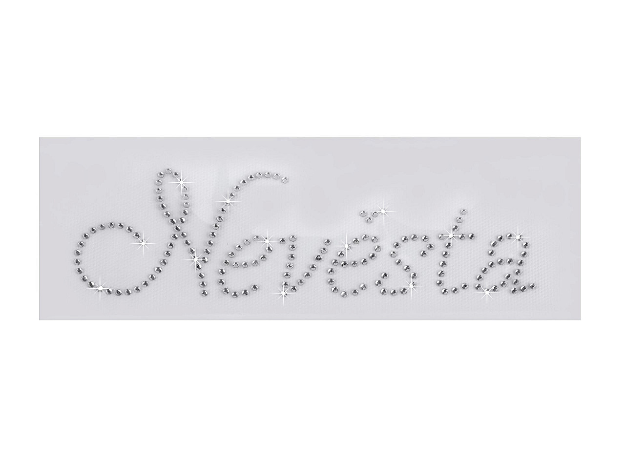 Hot-fix nažehlovací kamínková aplikace na textil Nevěsta, barva crystal