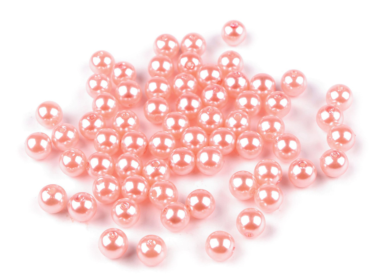 Plastové voskové korálky / perly Glance Ø8 mm, barva F49 růžová