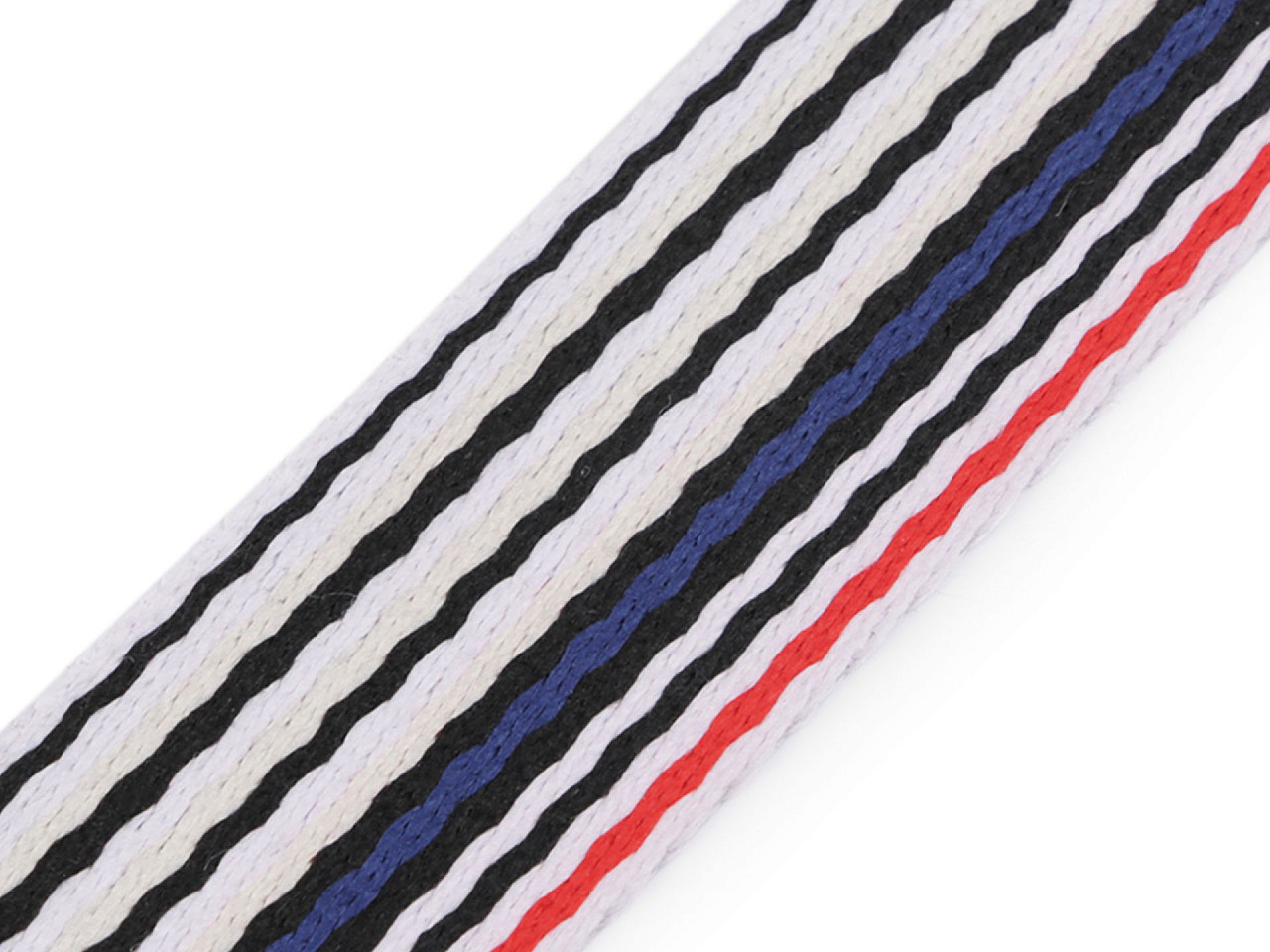 Oboustranný popruh šíře 35; 40 mm, barva 2 (40 mm) černo-bílo-červená