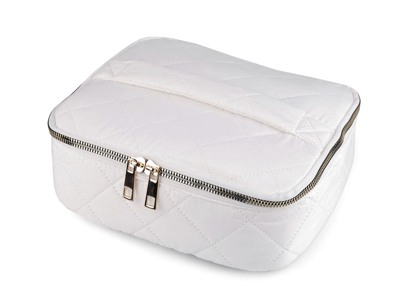Kosmetická taška / kufřík prošívaný 24x20 cm, barva 1 krémová nejsvět.