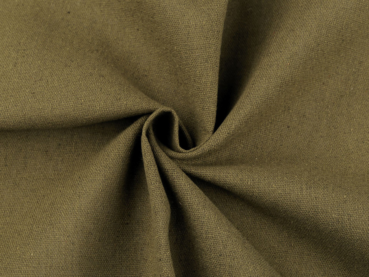 Lněná látka, barva 53 (162 g/m²) (21) zelená khaki