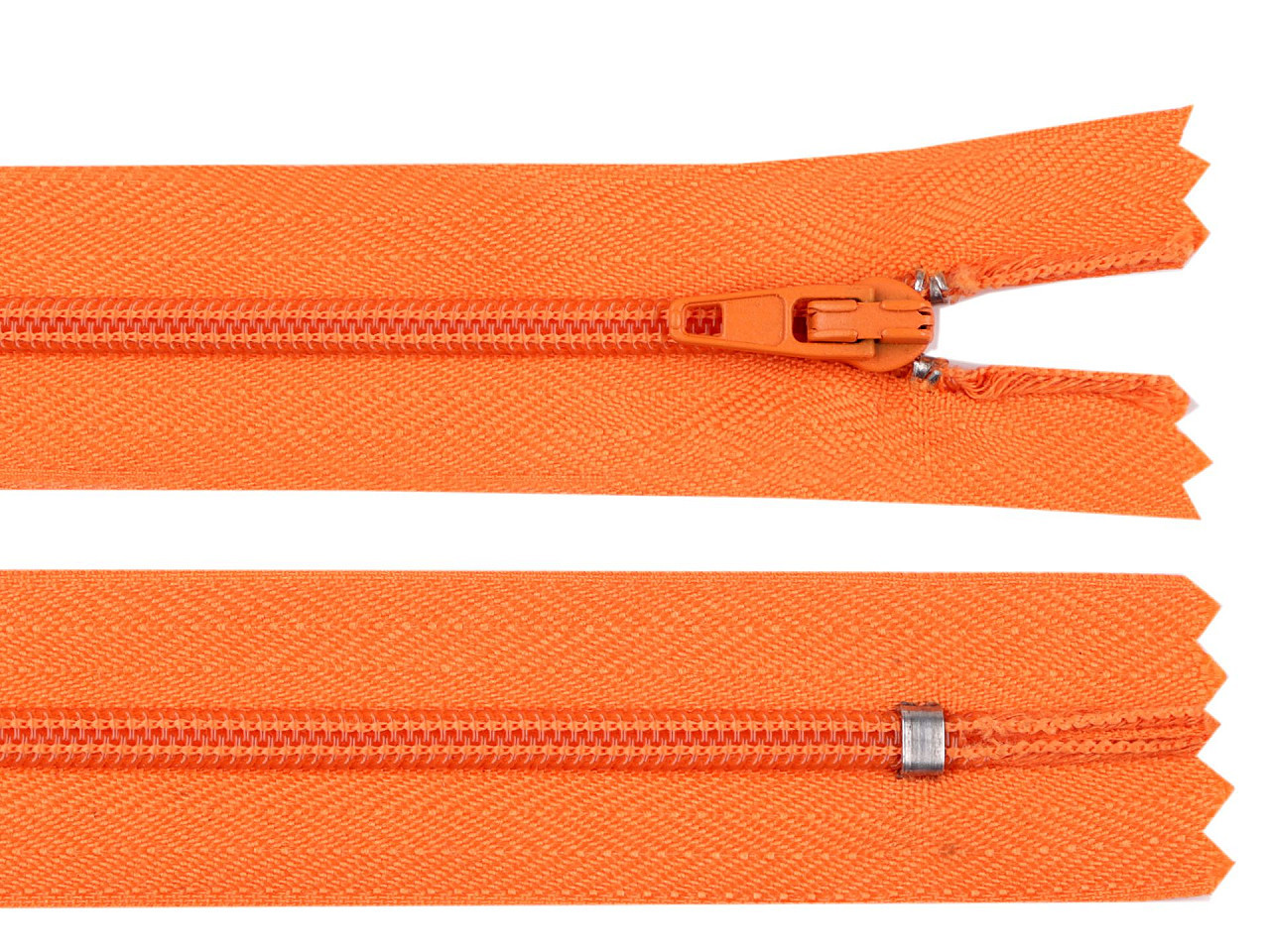 Spirálový zip šíře 3 mm délka 18 cm autolock, barva 157 oranžová dýňová