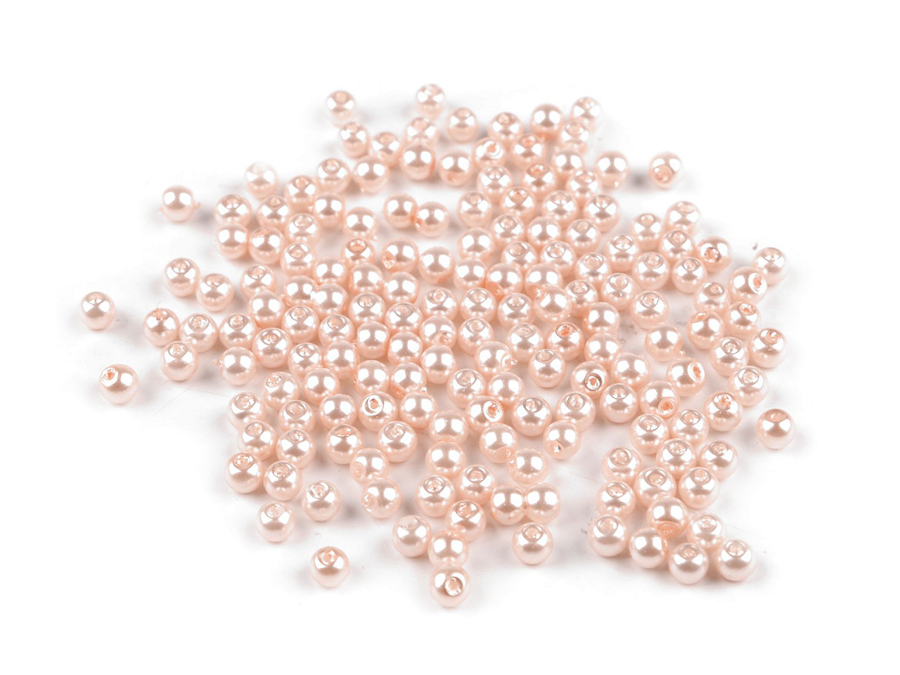 Skleněné voskové perly Ø4 mm, barva 03B růžová nejsv.