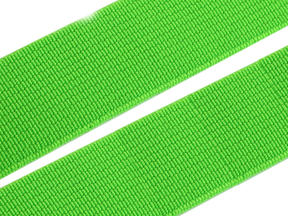 Pruženka hladká šíře 20 mm tkaná barevná, barva 1805 Jasmine Green neon