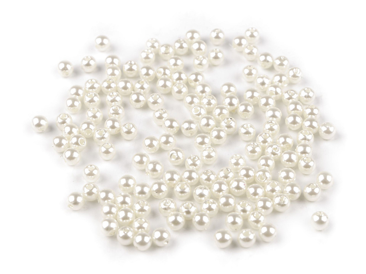 Plastové voskové korálky / perly Glance Ø5 mm, barva F61 perlová